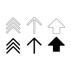 Arrows. Thin line icon set. Outline symbol collection. Editable vector stroke