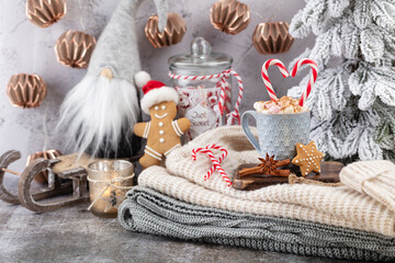 Christmas and newyear cozy decoration.