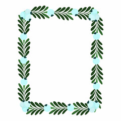 Vector Christmas frame with mistletoe. Hand-drawn illustration for congratulations and invitations with wreath and frame.