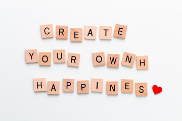Wooden blocks in a pastel board with the text.