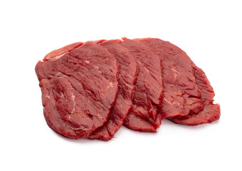 Fresh raw  steaks isolated on white background.................