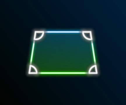 Glowing neon line Acute trapezoid shape icon isolated on black background. Colorful outline concept. Vector