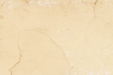Texture of aged paper sheet, dirt stains, spots, wrinkle, creame beige color, vintage background