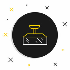 Line Studio light bulb in softbox icon isolated on white background. Shadow reflection design. Colorful outline concept. Vector