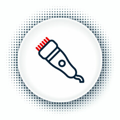 Line Electrical hair clipper or shaver icon isolated on white background. Barbershop symbol. Colorful outline concept. Vector
