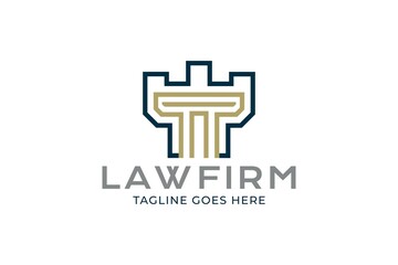 Obraz premium law firm logo design, attorney at law logo, abstract pillar logo