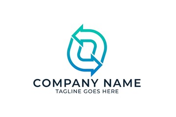 technology logo, abstract letter o logo template, connect logo design