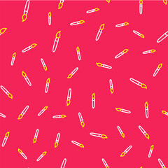 Line Paint brush icon isolated seamless pattern on red background. Vector