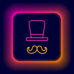Glowing neon line Magician icon isolated on black background. Colorful outline concept. Vector