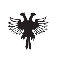Double-headed eagle silhouette icon isolated on white background. Trendy two-headed eagle silhouette icon in flat style. Template for label, web site, app, ui and logo. Vector illustration, EPS 10