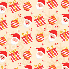 seamless christmas pattern in flat design