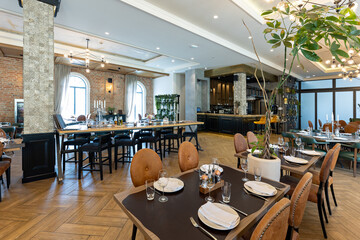 Interior of a modern hotel restaurant