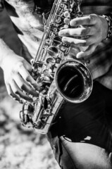 Obraz premium playing the saxophone
