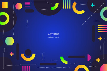 Colorful background with different abstract shapes. -  Vector.