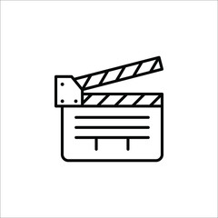 Clapper board icon. One of set web icons on white background.