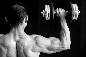Fototapeta na wymiar arms muscles, weigh lifting