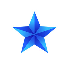 Star vector. Blue winter star icon design isolated on white. Christmas star.