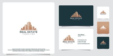 Real estate building logo and business card design