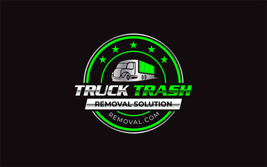 Illustration vector graphic of junk removal solution services logo design template-05