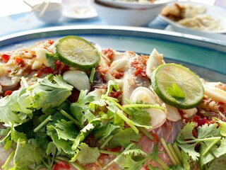 lime on fish boiled food