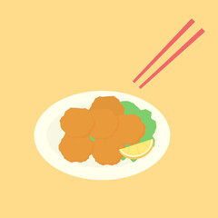 シンプルでかわいい唐揚げのイラスト