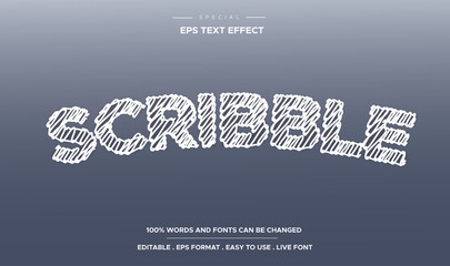 editable text effect scribble style cartoon comic title template