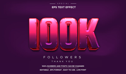 Editable text style 100K number effect