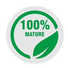 100% nature circle logo vector design
