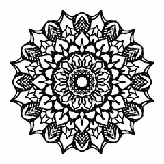 Circular pattern in the form of a mandala for Henna, Mehndi, tattoos, decorations. Decorative decoration in ethnic oriental style. Coloring book page.