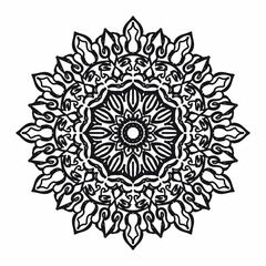 Circular pattern in the form of a mandala for Henna, Mehndi, tattoos, decorations. Decorative decoration in ethnic oriental style. Coloring book page.