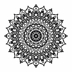 Circular pattern in the form of a mandala for Henna, Mehndi, tattoos, decorations. Decorative decoration in ethnic oriental style. Coloring book page.