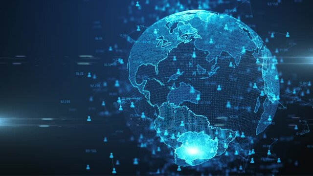 Global social media connection smart devices technology networks 