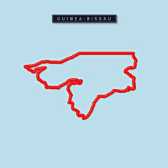 Guinea-Bissau bold outline map. Vector illustration