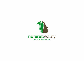 nature beauty logo template, vector, icon in white background
