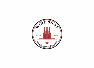 wine house logo, vector in white background