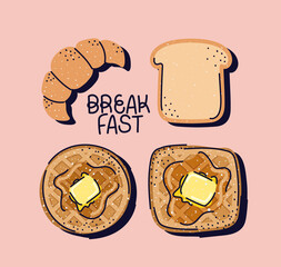 cute breakfast icons