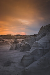 Interesting  figures made of clay and stone. An unusual place on Earth in Beast, New Mexico