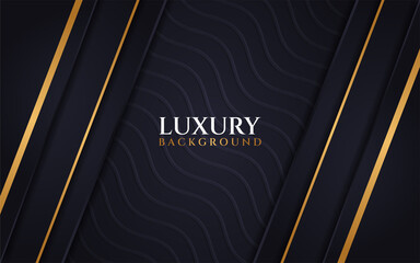 Luxury Dark Background Wave Texture With Line Gold
