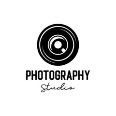 camera photography studio logo concept icon vector template