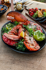 Food in restaurant, wedding