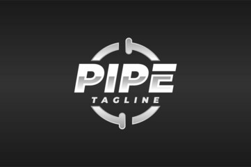 pipe circle logo typography