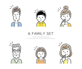 ベクターイラスト素材：家族、人物アイコンセット
