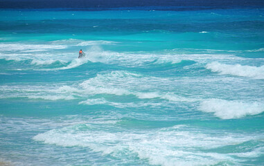  landscape of ocean wave and surfer