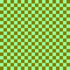 Two color checkerboard. Olive and Pale Green colors of checkerboard. Chessboard, checkerboard texture. Squares pattern. Background.