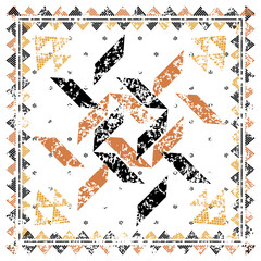 Beautiful silk scarf printed pattern design with abstract and elegant style. Design for accessories Hijab, kerchief, bandana, fabric, fashion, shawl, and wallpaper, abstract, antique, art, backdrop,