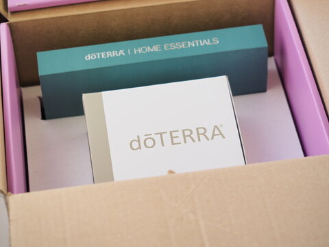 Doterra etheric house therapeutic grade essential oils at a health lecture in the package
