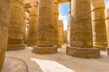 Remains of the Karnak Temple Complex near Luxor city in Egypt.
