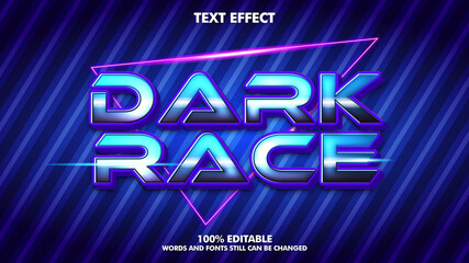 Obraz premium Dark race editable text effect. Strong and trendy typography for video game banner 