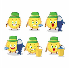 A fisherman cheese tart cartoon picture catch a big fish