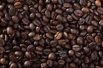 Fototapeta premium Roasted coffee beans background. High quality photo
